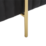 Pouf schwarz Samtstoff goldene Metallbeine 45 x 45 cm DAYTON