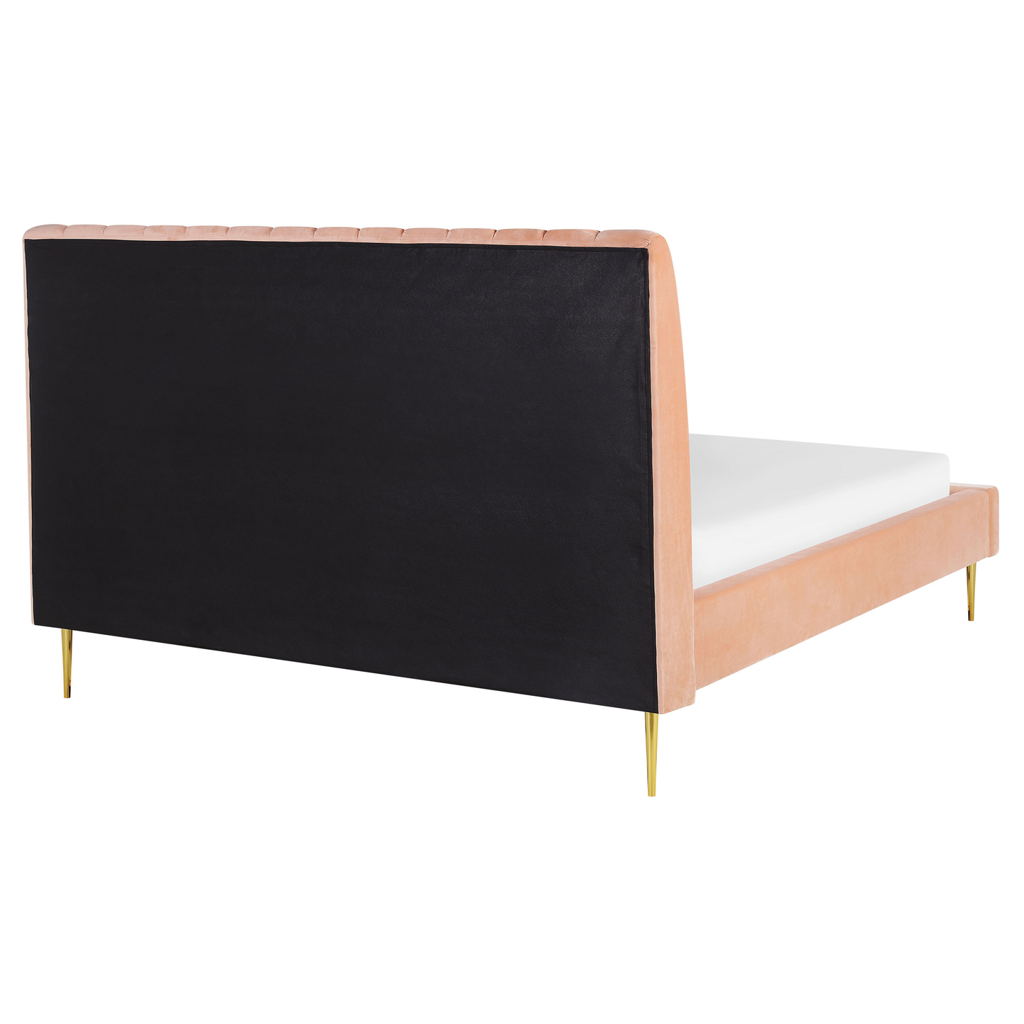 Bett mit Lattenrost Samtstoff MARVILLE 160 x 200 cm Pfirsichrosa