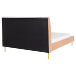 Bett mit Lattenrost Samtstoff MARVILLE 160 x 200 cm Pfirsichrosa