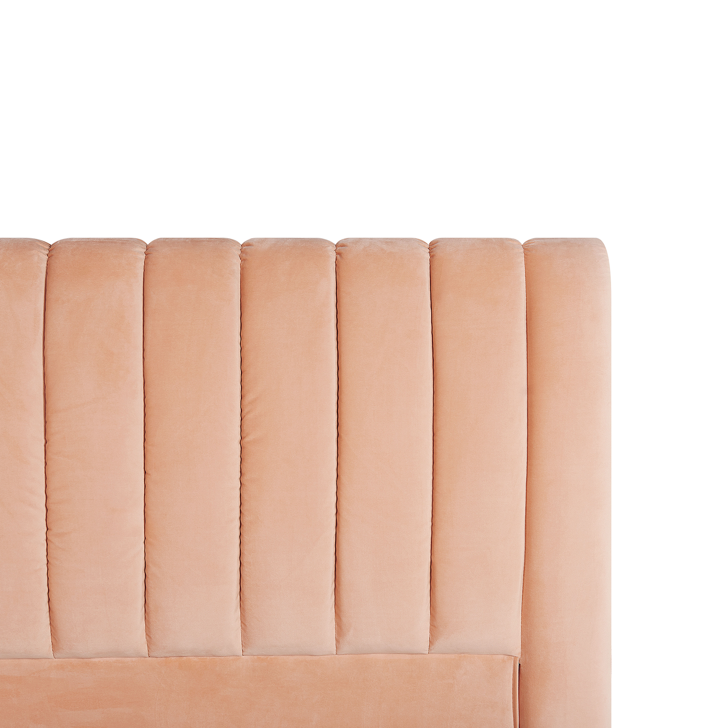 Bett mit Lattenrost Samtstoff MARVILLE 160 x 200 cm Pfirsichrosa