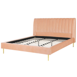 Bett mit Lattenrost Samtstoff MARVILLE 180 x 200 cm Pfirsichrosa
