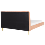 Bett mit Lattenrost Samtstoff MARVILLE 180 x 200 cm Pfirsichrosa