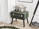 Hocker mit Stauraum Cord dunkelgrün Koffer-Design MALLARD