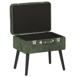 Hocker mit Stauraum Cord dunkelgrün Koffer-Design MALLARD