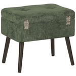 Hocker mit Stauraum Cord dunkelgrün Koffer-Design MALLARD