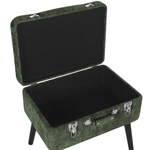 Hocker mit Stauraum Cord dunkelgrün Koffer-Design MALLARD
