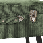 Hocker mit Stauraum Cord dunkelgrün Koffer-Design MALLARD