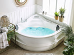 Whirlpool Badewanne mit Bluetooth Lautsprecher weiss mit LED 210 x 145 cm MONACO