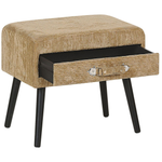 Nachttisch mit 1 Schublade EUROSTAR Cord Sandbeige