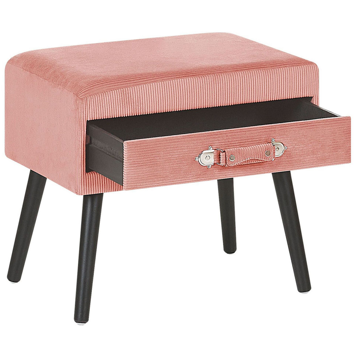 Nachttisch mit 1 Schublade EUROSTAR Cord Rosa