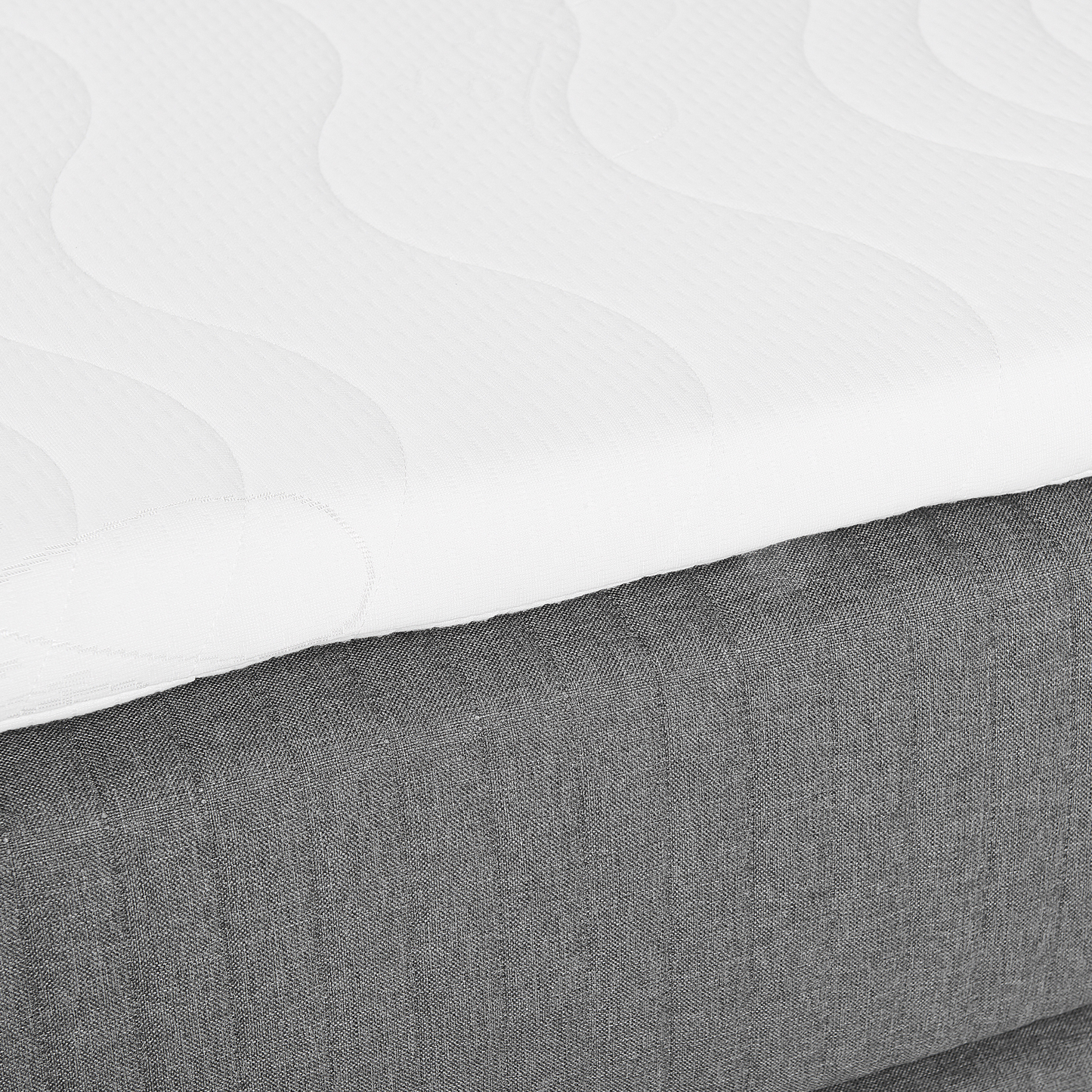 Boxspringbett Polsterbezug hellgrau 180 x 200 cm MADAME