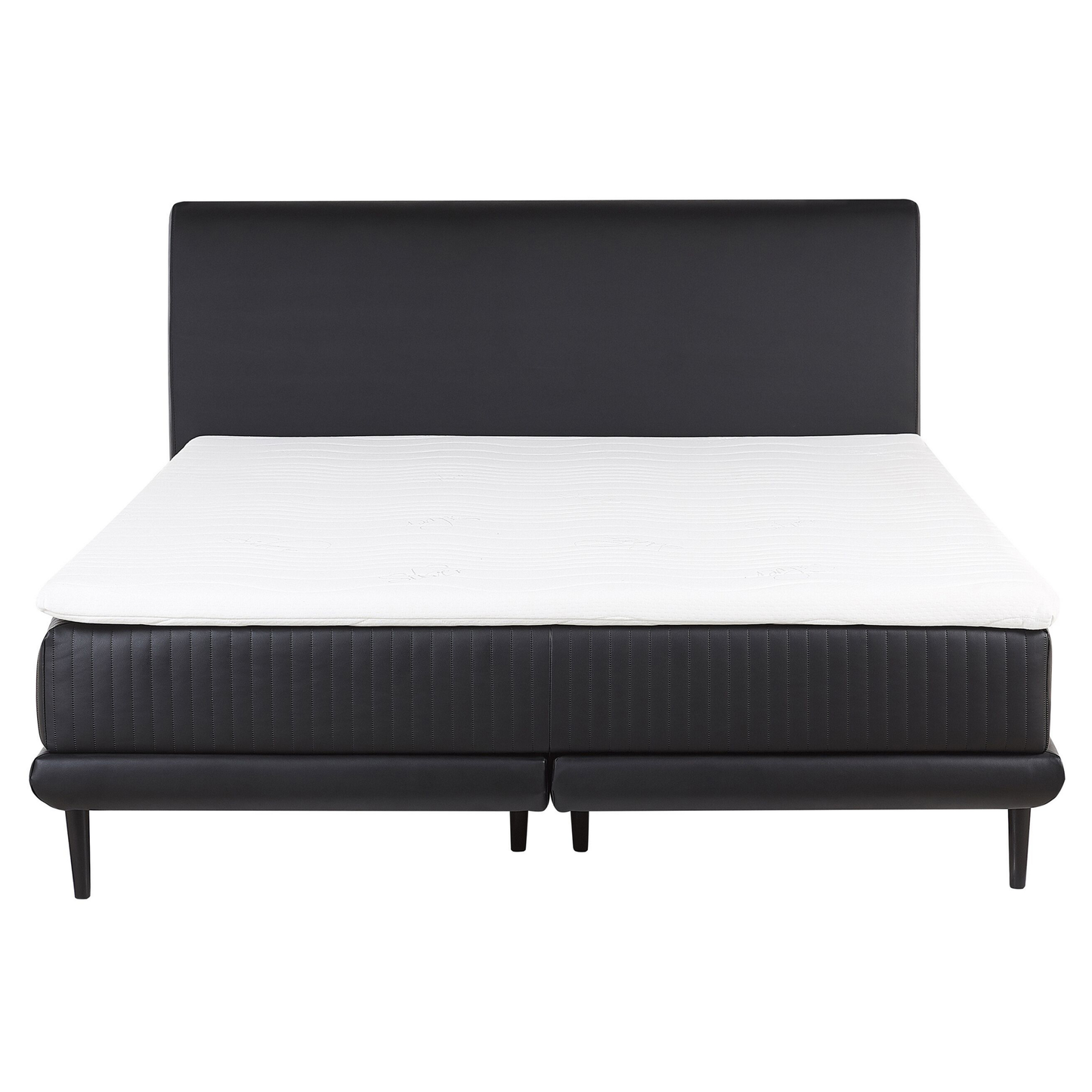 Boxspringbett Kunstleder schwarz 160 x 200 cm MADAME