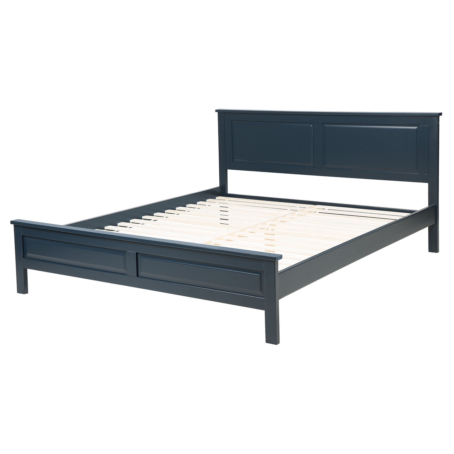 Bett mit Lattenrost Kiefernholz OLIVET 160 x 200 cm Dunkelblau