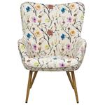 Ohrensessel VEJLE mit Fussstütze Stoff Creme