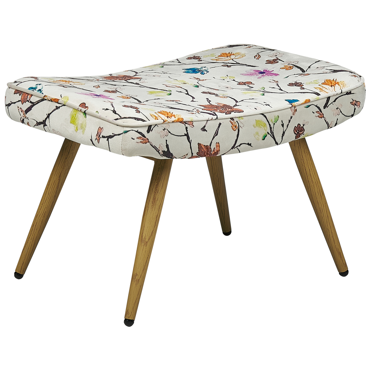 Ohrensessel VEJLE mit Fussstütze Stoff Creme