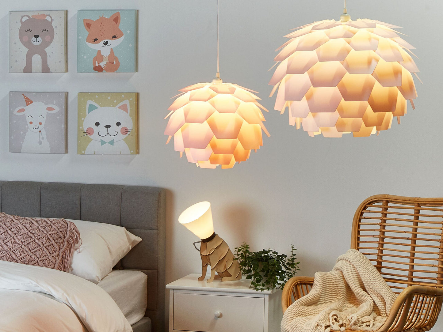 Hängelampe rosa 60 cm Zapfenform SEGRE Gross