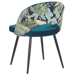 Esszimmerstuhl 2er Set VIVIAN Samtstoff Seeblau