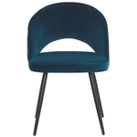 Esszimmerstuhl 2er Set VIVIAN Samtstoff Seeblau