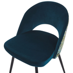 Esszimmerstuhl 2er Set VIVIAN Samtstoff Seeblau