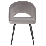 Esszimmerstuhl 2er Set VIVIAN Samtstoff Grau