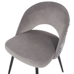 Esszimmerstuhl 2er Set VIVIAN Samtstoff Grau