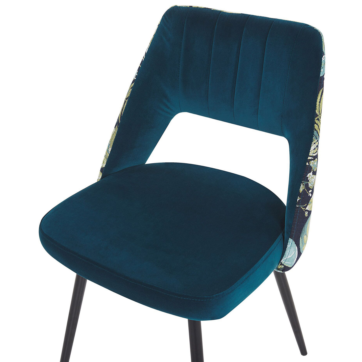 Esszimmerstuhl 2er Set ANSLEY Samtstoff Seeblau