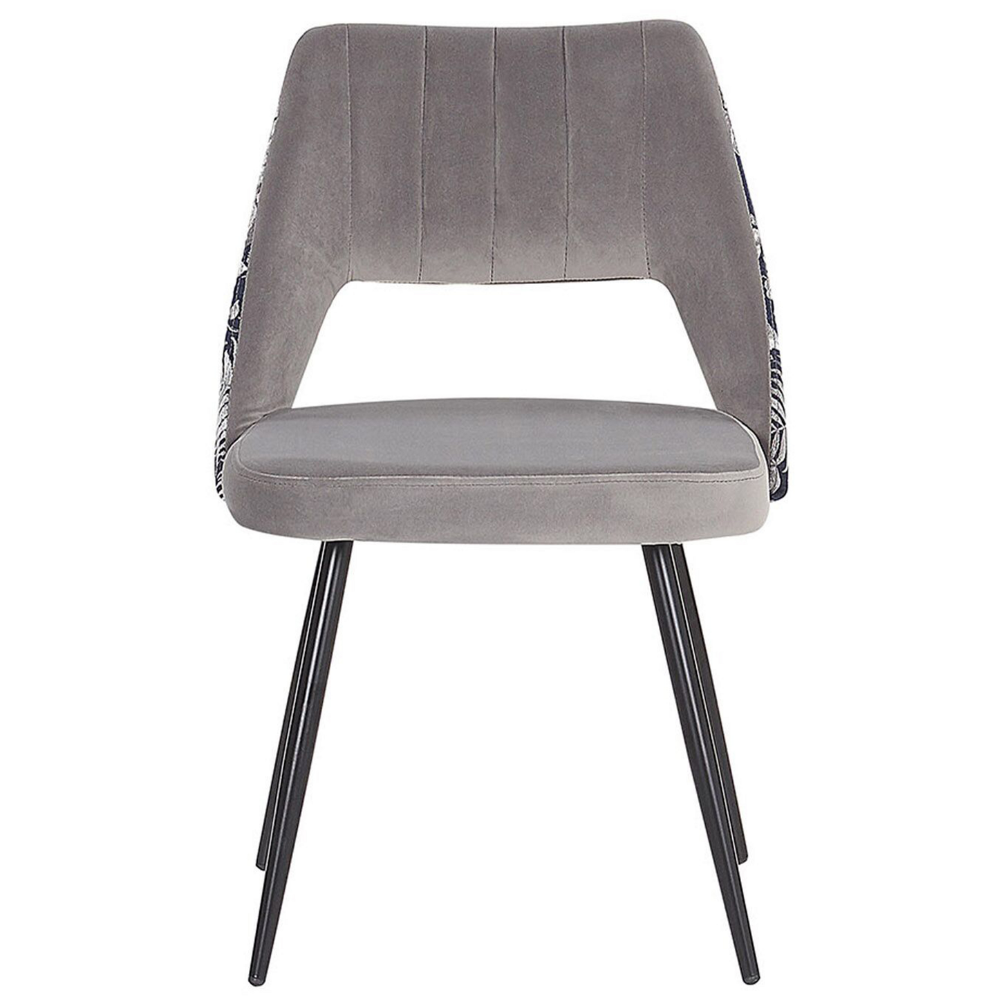 Esszimmerstuhl 2er Set ANSLEY Samtstoff Grau