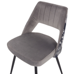 Esszimmerstuhl 2er Set ANSLEY Samtstoff Grau