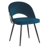 Esszimmerstuhl 2er Set VIVIAN Samtstoff Seeblau