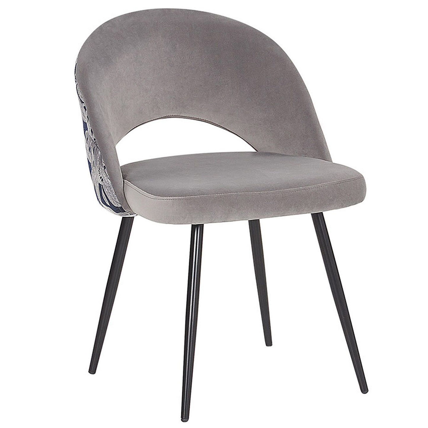 Esszimmerstuhl 2er Set VIVIAN Samtstoff Grau