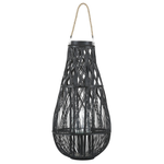 Laterne TONGA Bambusholz 77 cm Schwarz