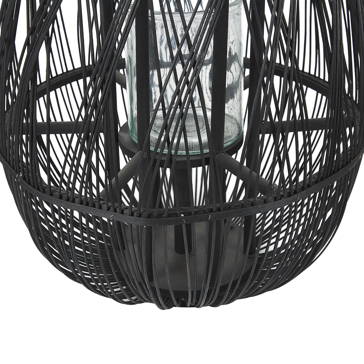 Laterne TONGA Bambusholz 77 cm Schwarz