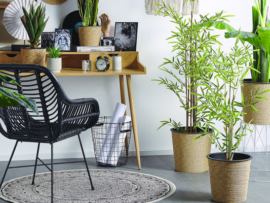 Kunstpflanze im Blumentopf 100 cm biegbare Zweige BAMBUSA VULGARIS