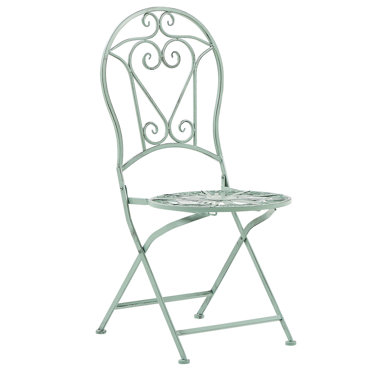Gartenstuhl 2er Set TRENTO Metall Hellgrün