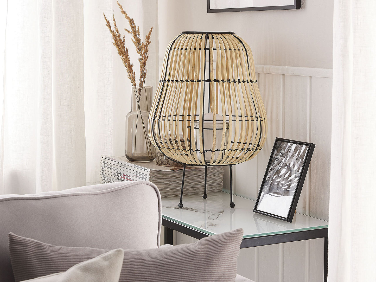 Laterne BERKNER Holz 44 cm Naturfarben