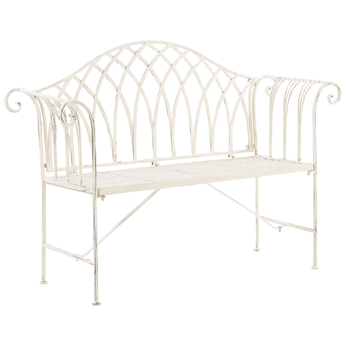 Gartenbank MILAZZO 130 cm Metall Weiss