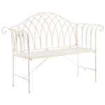 Gartenbank MILAZZO 130 cm Metall Weiss