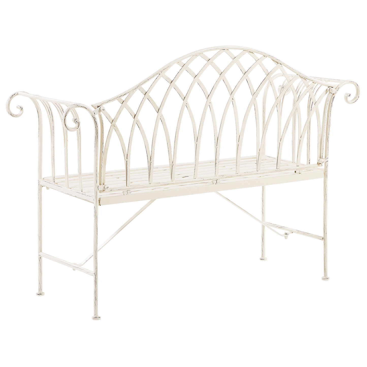 Gartenbank MILAZZO 130 cm Metall Weiss