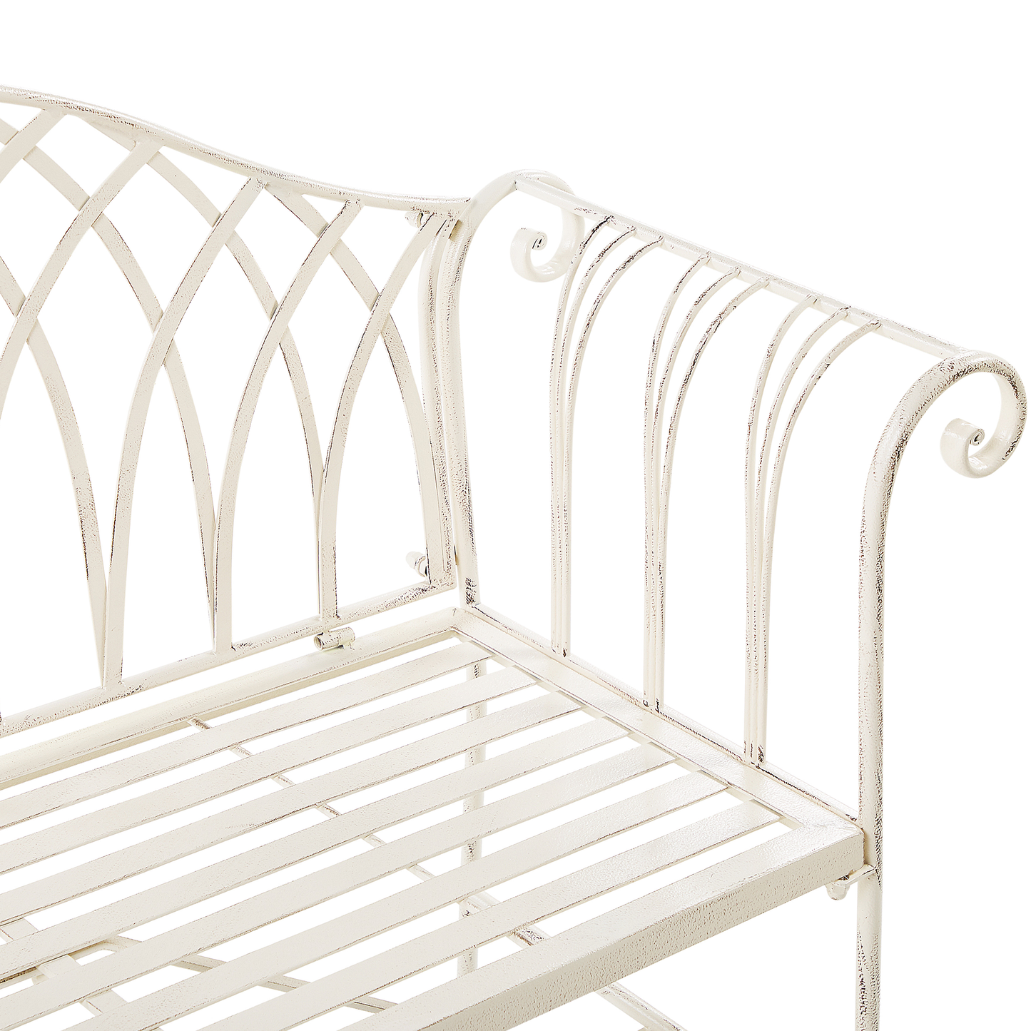 Gartenbank MILAZZO 130 cm Metall Weiss