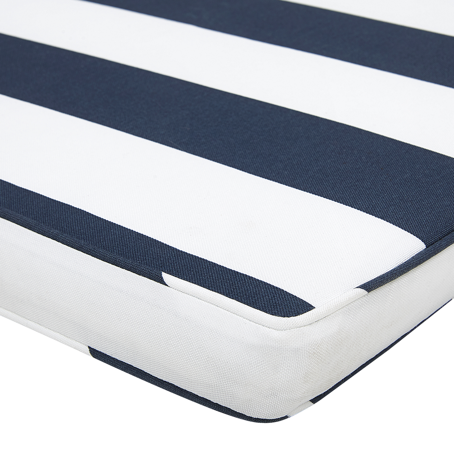 Gartenbank mit Auflage VIVARA 120 cm zertifiziertes Akazienholz Marineblau