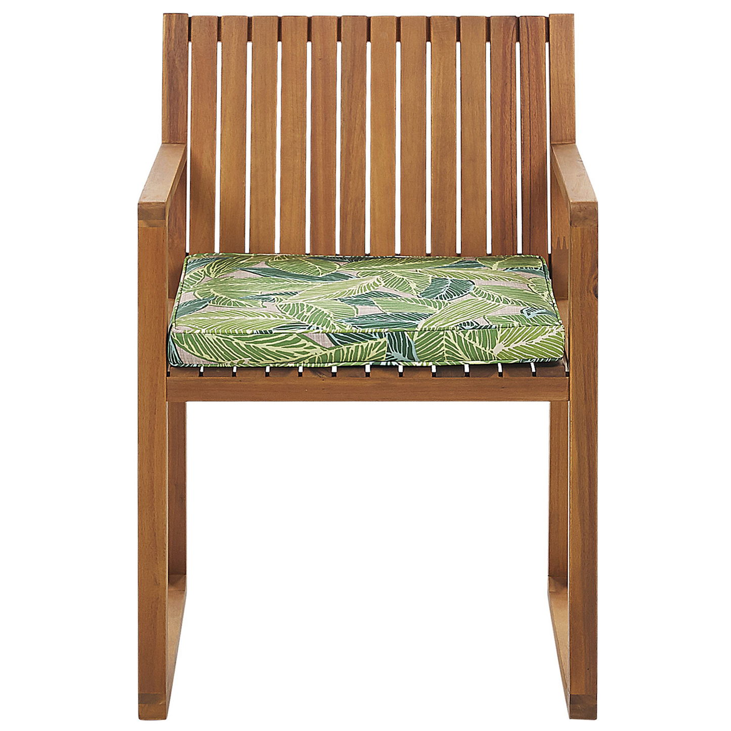 Set mit 8 Stühlen und Sitzkissen SASSARI Akazienholz Grün
