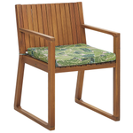 Set mit 8 Stühlen und Sitzkissen SASSARI Akazienholz Grün