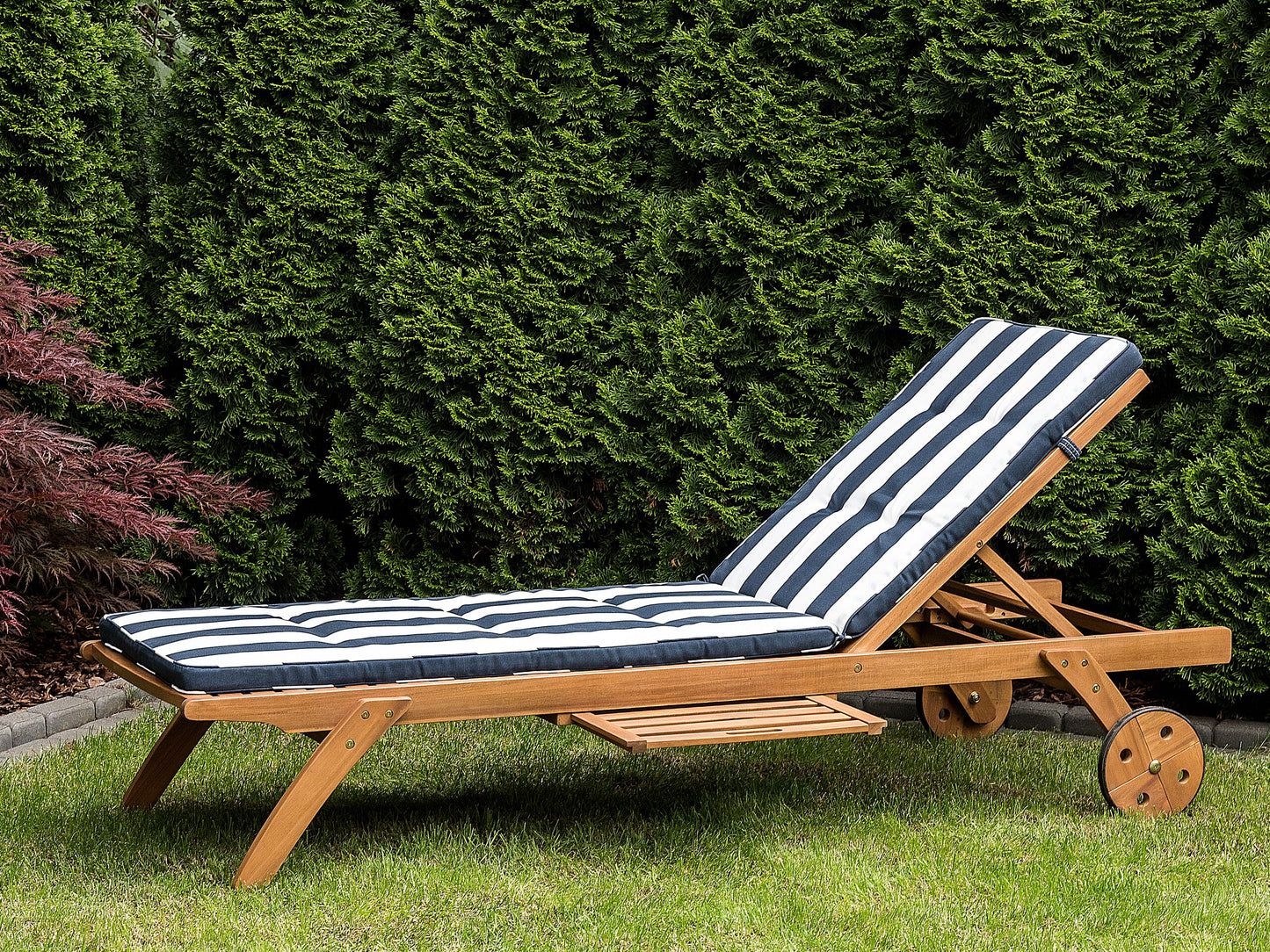 Auflage für Gartenliege CESANA marineblau gestreift 192 x 56 x 5 cm
