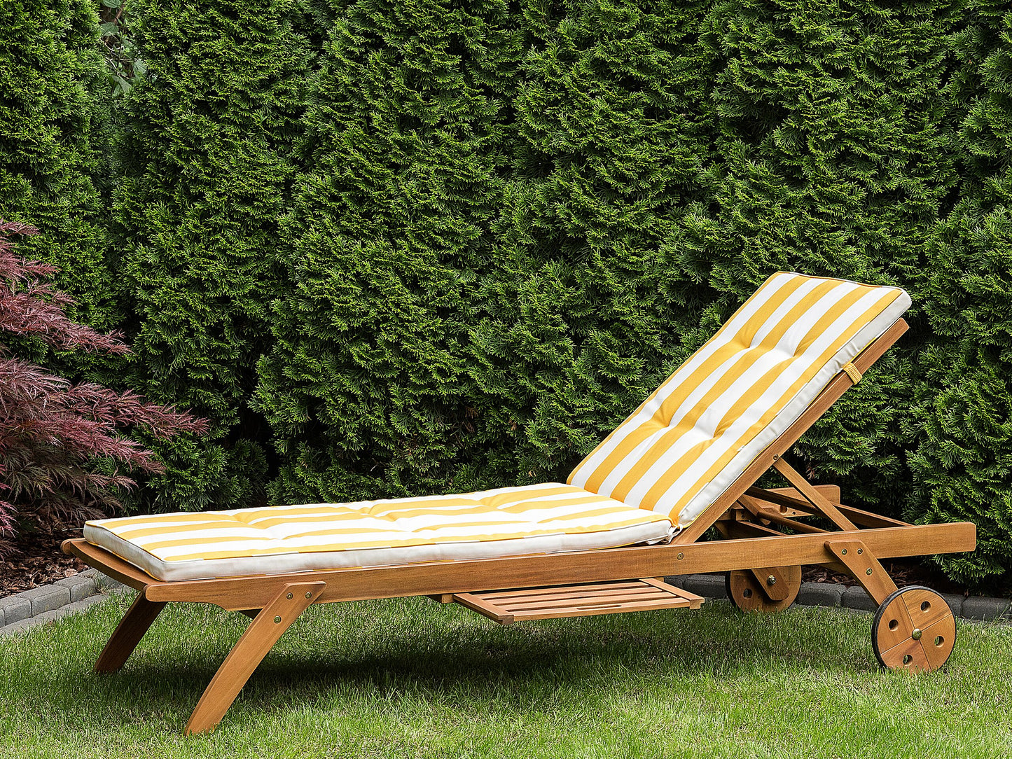 Auflage für Gartenliege CESANA gelb gestreift 192 x 56 x 5 cm