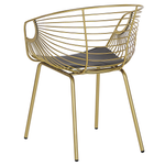 Esszimmerstuhl 2er Set HOBACK Metall Gold