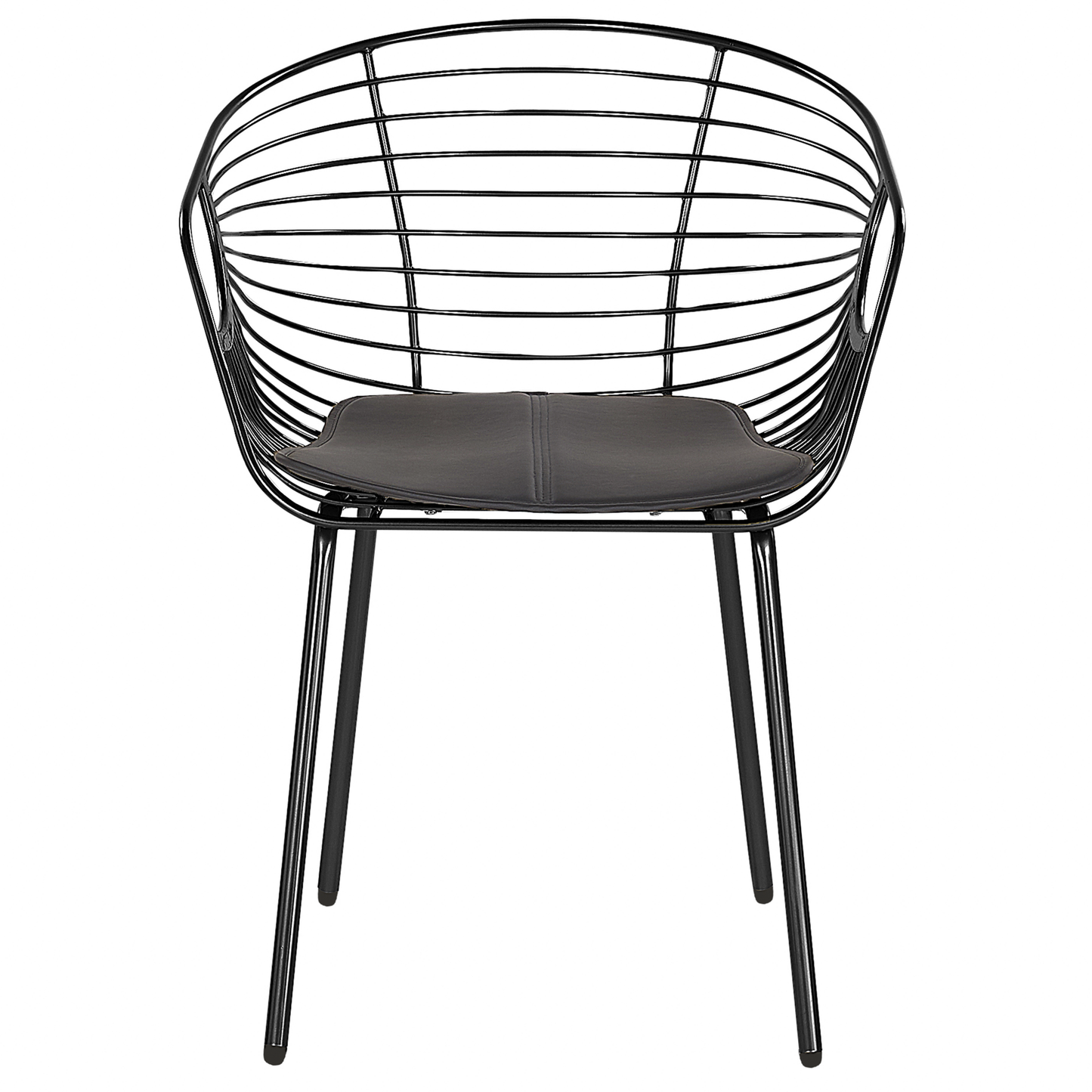 Esszimmerstuhl 2er Set HOBACK Metall Schwarz