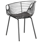 Esszimmerstuhl 2er Set HOBACK Metall Schwarz