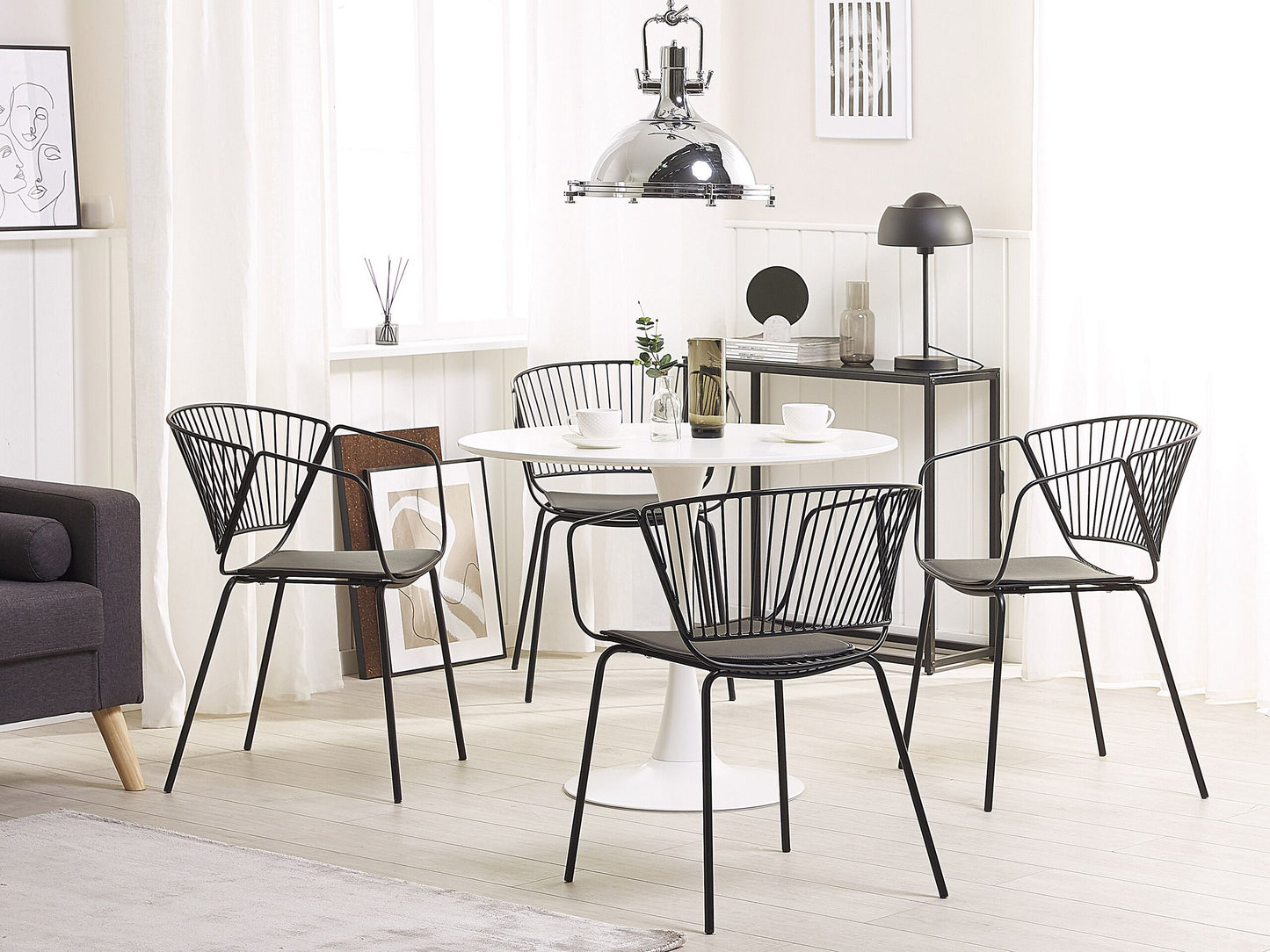 Esszimmerstuhl 2er Set RIGBY Metall Schwarz