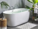 Badewanne freistehend weiss mit Armatur oval 170 x 80 cm ROTSO