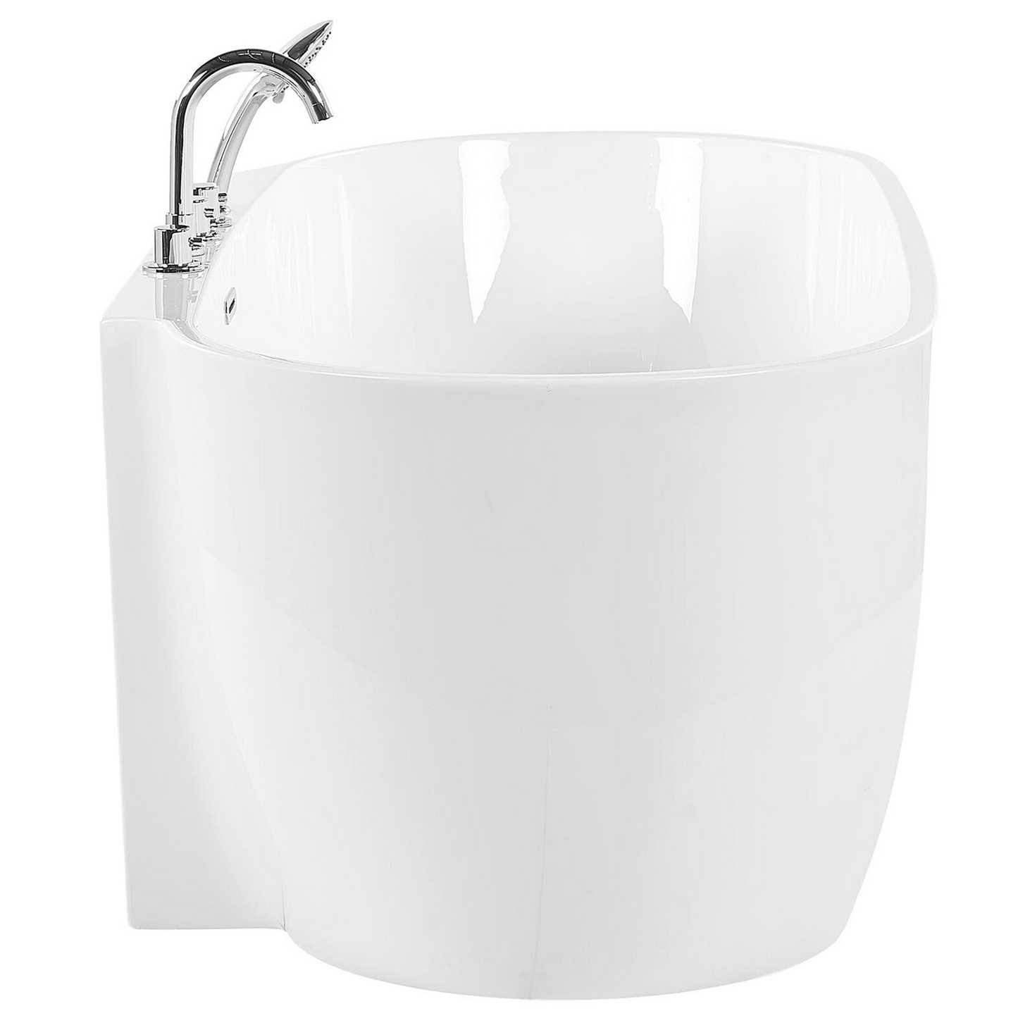 Badewanne freistehend weiss mit Armatur oval 170 x 80 cm ROTSO